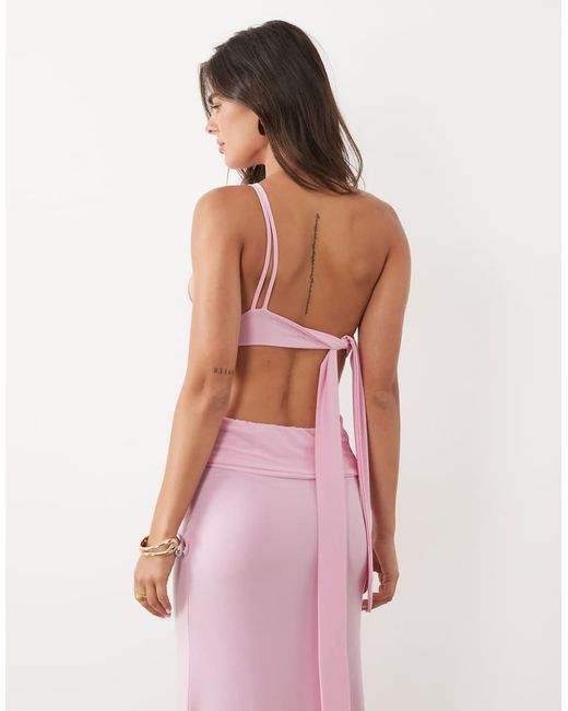 ASOS Pink Co-ord One Shoulder Top With Hardware Cutout Detail