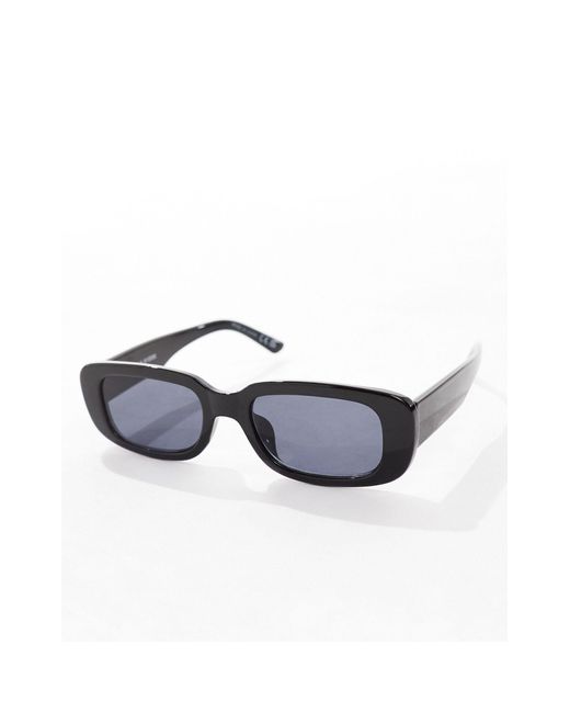 Monki Black – kleine, rechteckige sonnenbrille