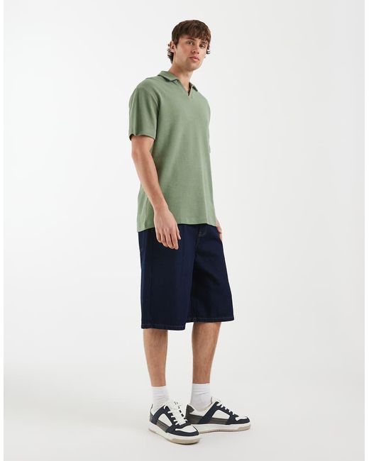 ASOS Green Relaxed Revere Polo for men