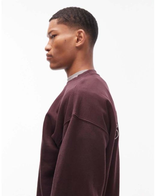 Obey Red Studios Faded Boxy Sweatshirt With Back Print for men