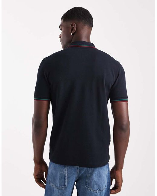 Polo Con Dos Rayas De Fred Perry de hombre de color Blue
