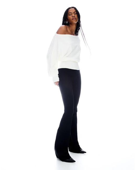 Bershka Black Asymmetric Sweater With Ribbed Hem