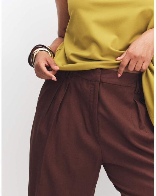 ASOS White Curve Tailored Bermuda Shorts With Linen