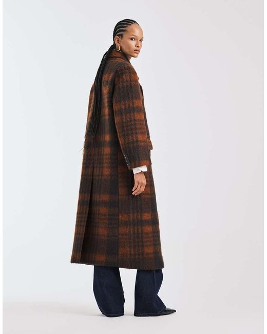 ASOS Multicolor Premium Brushed Wool Blend Dad Coat