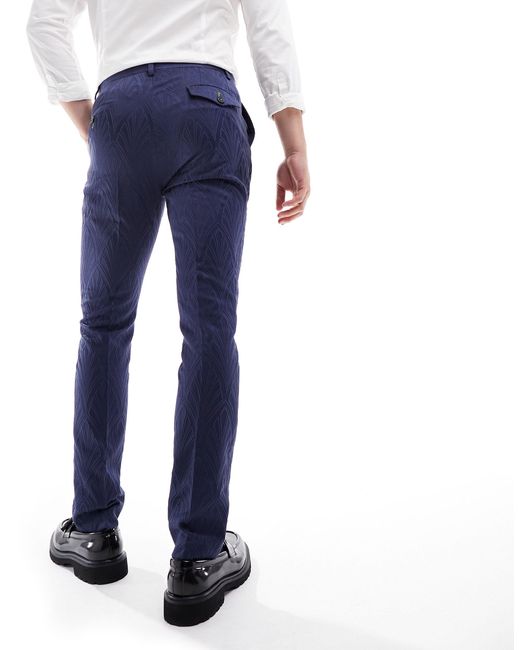Twisted Tailor Blue Makowski Suit Trousers for men