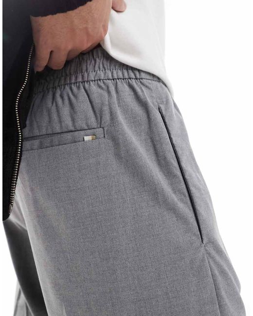 Jack & Jones Black Drawstring Smart Tapered Loose Trousers for men
