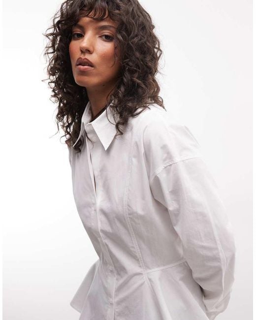 ASOS White Peplum Detail Shirt