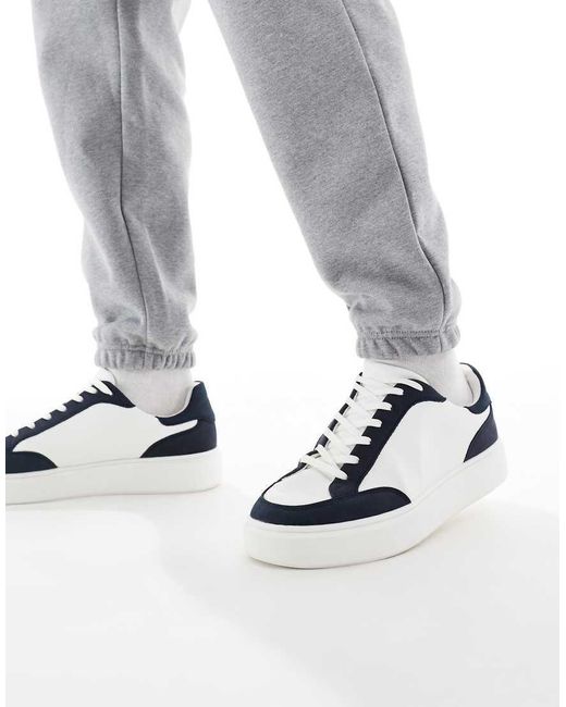 Sneakers Stringate Bianche Con Pannelli di ASOS in Metallic da Uomo