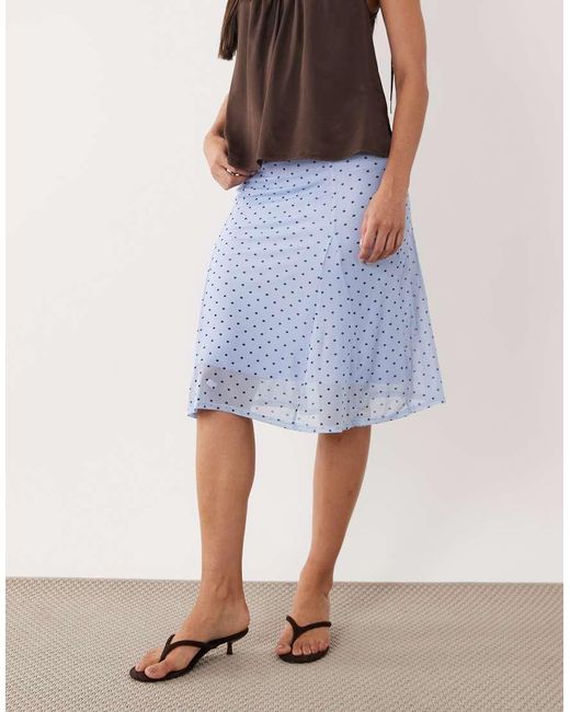 ASOS Blue Low Rise Mesh Midi Pencil Skirt Co-Ord With Godets