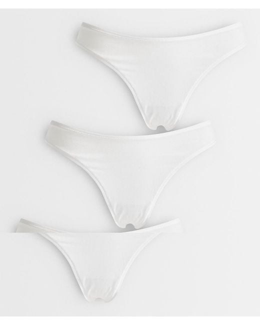 ASOS White 3 Pack Cotton Mix Lingerie Thongs