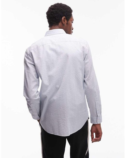 Camisa A Rayas Azul Pálido De Sirsaca De Tommy Hilfiger de hombre de color White
