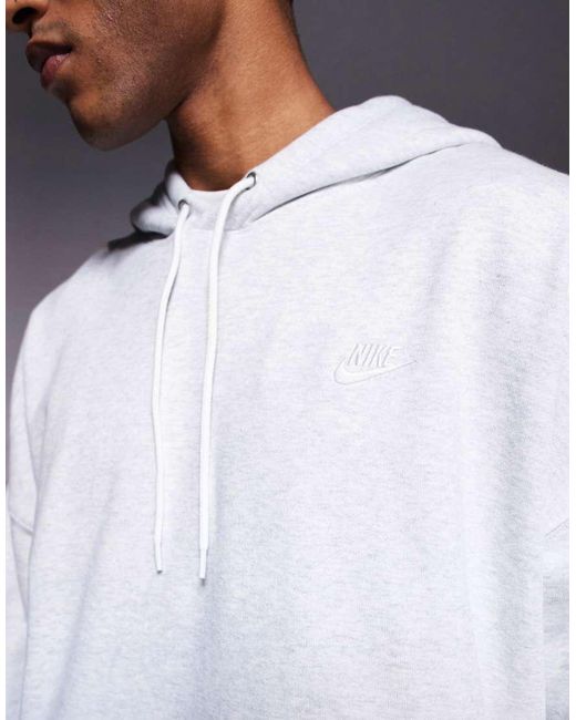 Nike White Club French Terry Oversized Hoodie for men