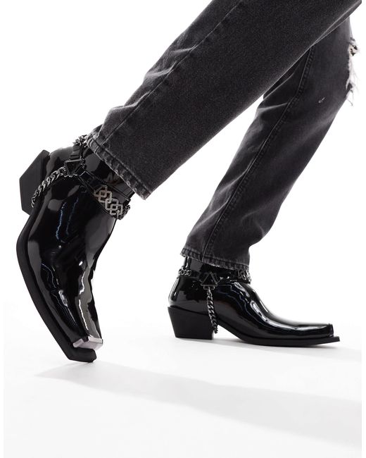 ASOS Black Cuban Heeled Boots for men