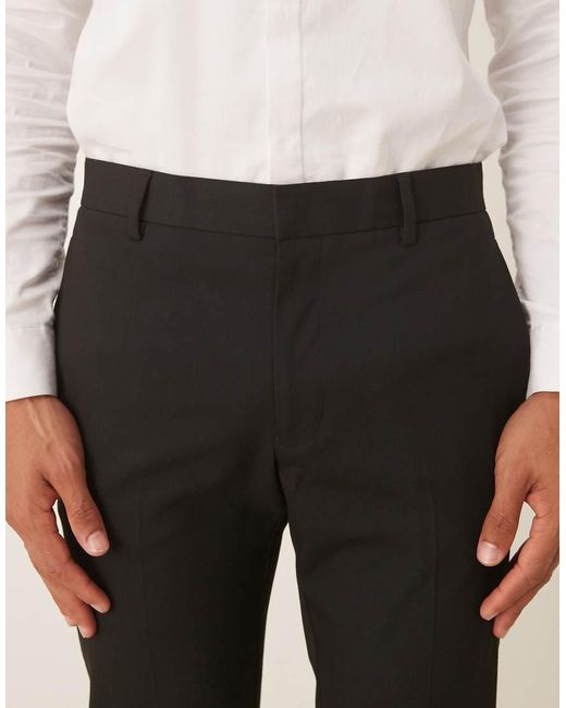Pantalones De Esmoquin Negros De Corte Pitillo De ASOS de hombre de color Black
