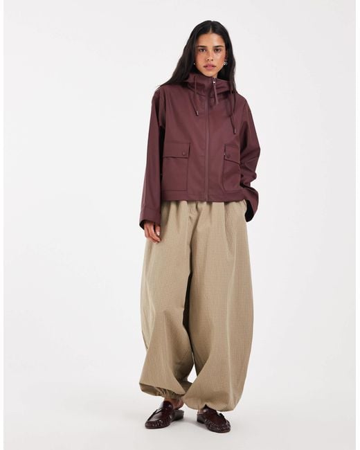 ONLY Purple Hooded Rain Jacket