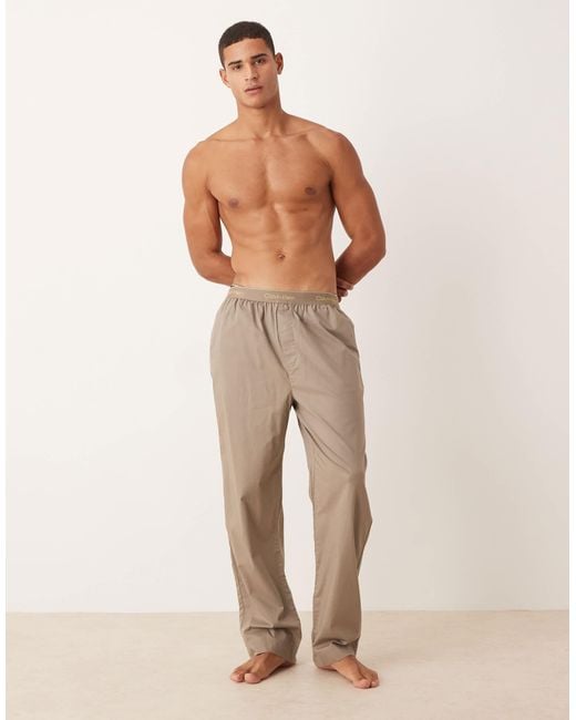 Calvin Klein – schlafanzughose aus baumwolle in Natural für Herren