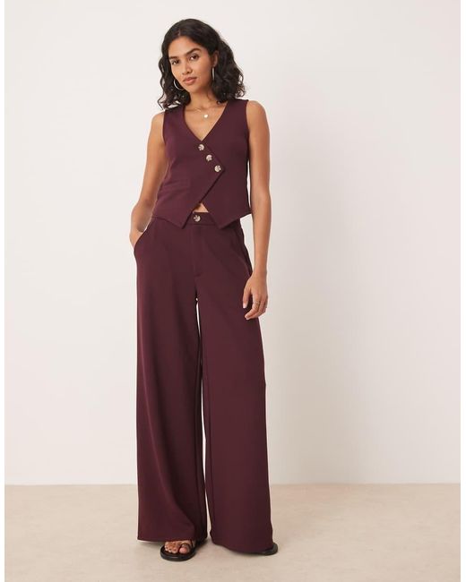ASOS Purple Jersey Twill Wide Leg Pants