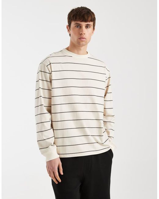 Redefined Rebel White Titus Striped Long Sleeve T-Shirt for men