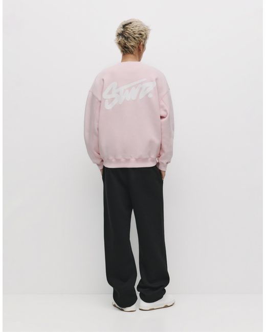 Pull&Bear – sweatshirt in Pink für Herren