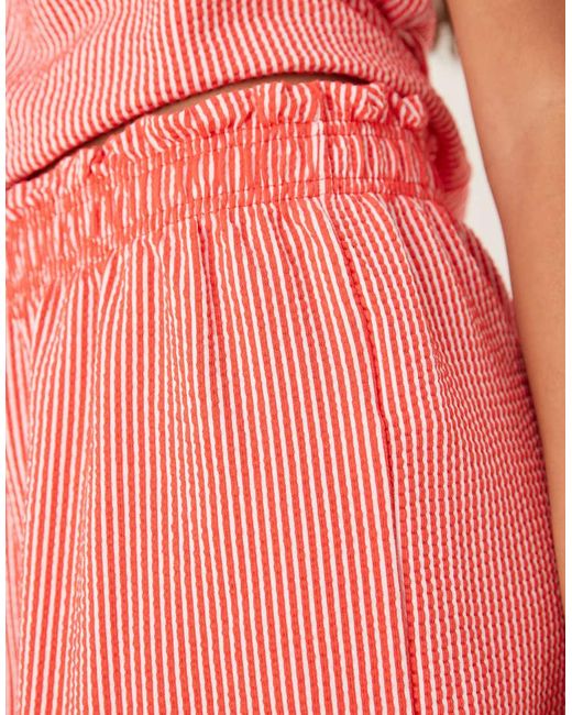 Gina Tricot Pink Co-Ord Textured Ruffled Edge Shorts