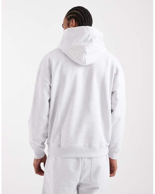 Only & Sons White Premium 400gsm Heavyweight Oversized Fit Hoodie Co-ord for men