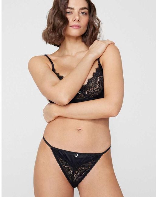 Tezenis Black Tanga Panel G-String
