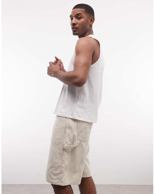 Liquor N Poker Natural Washed Corduroy Carpenter Jorts for men