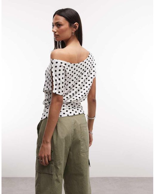 Collusion White Off-the-shoulder Drapey Top