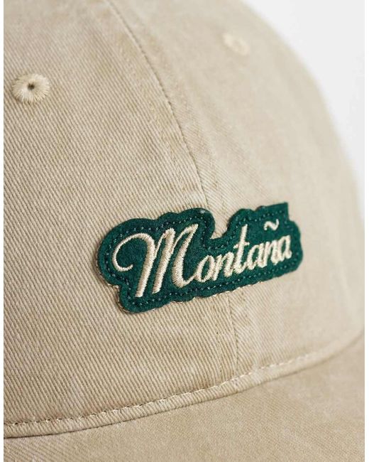 ASOS Natural Montana Embroidered Cap for men