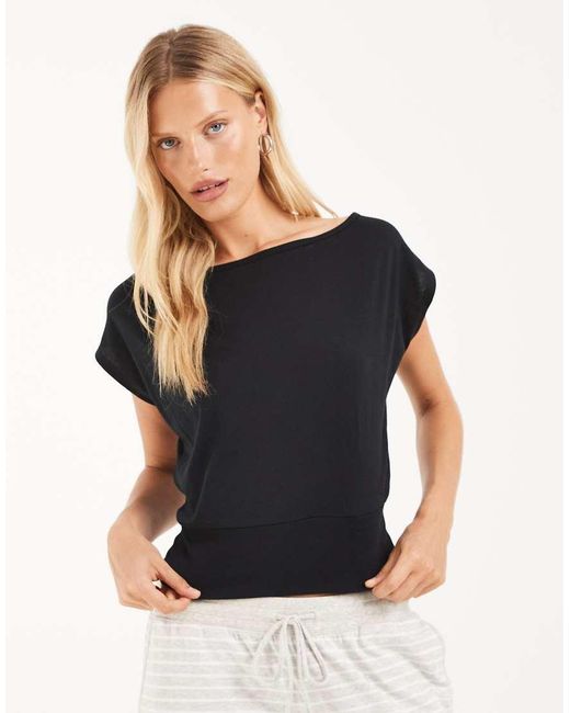 Hollister Black Short Sleeve Off Shoulder Top