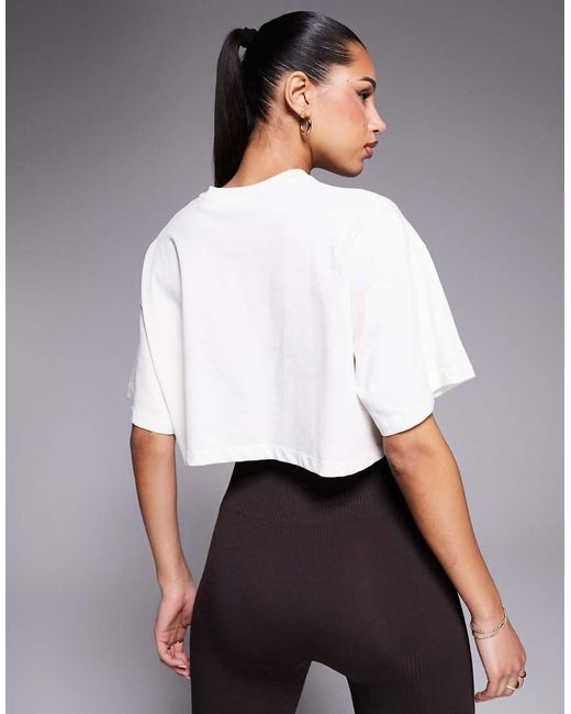 4505 White Icon Heavyweight Cotton Cropped T-shirt With Quick Dry Finish
