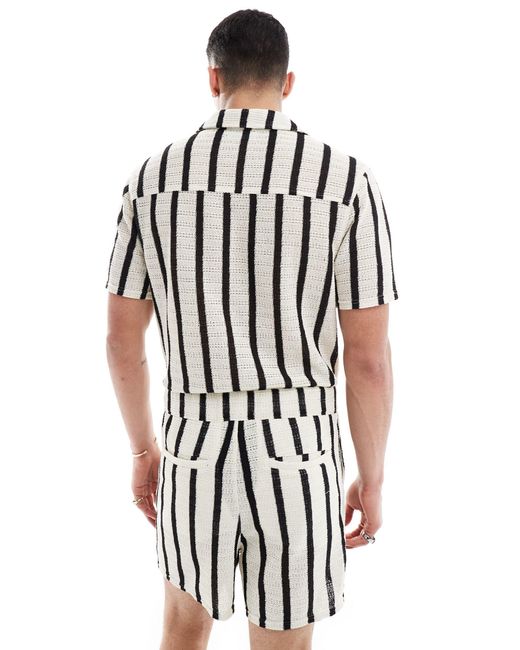 ASOS White Stripe Textured Boilersuit for men
