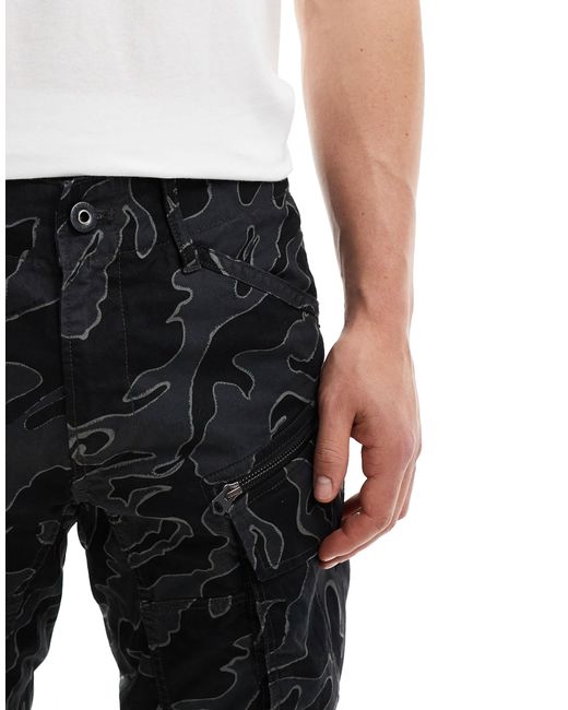 G-Star – rovic – schmal zulaufende cargohose in Black für Herren
