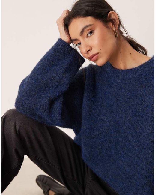 Gina Tricot Blue Super Soft Knit Oversized Sweater