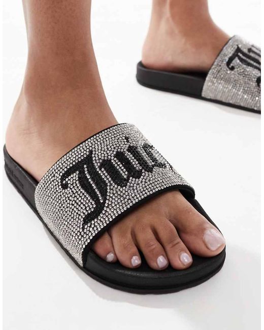 Juicy Couture Black Donna Diamante Slider