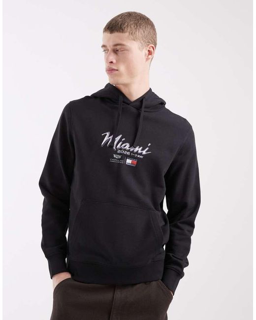 Tommy Hilfiger Black X Cadillac F1 Miami Hoodie for men