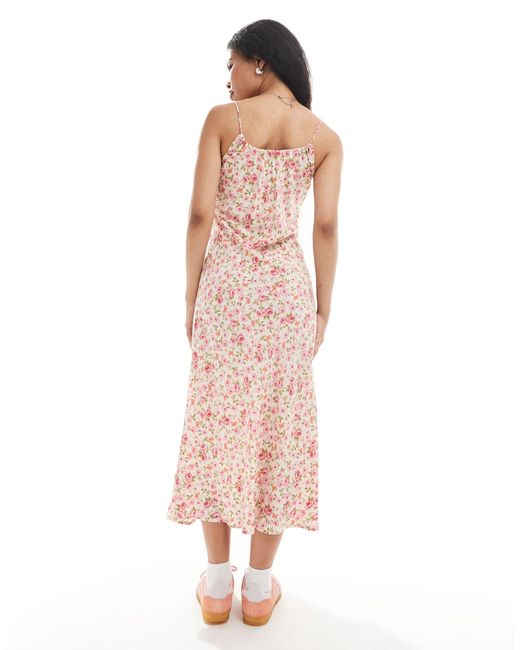 Miss Selfridge Pink Tie Front Bias Maxi Slip Dress