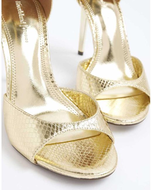 River Island Blue Closed Back Open Toe Heels