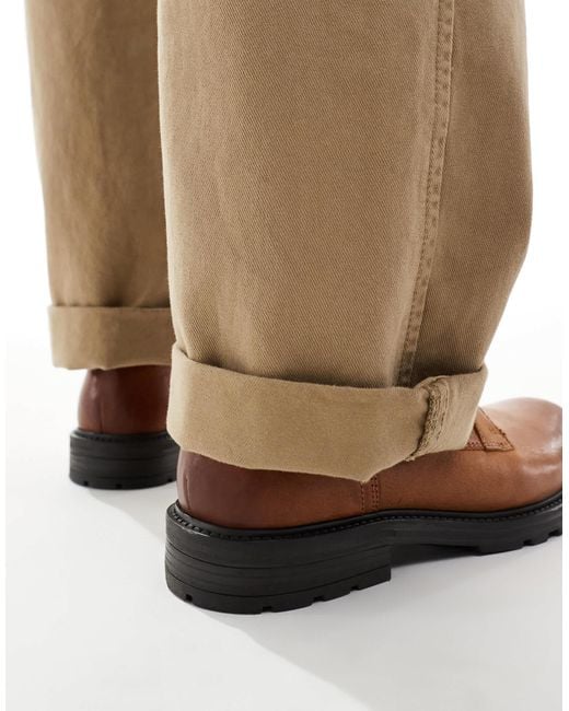 Jack & Jones Brown Lace Up Leather Boot for men
