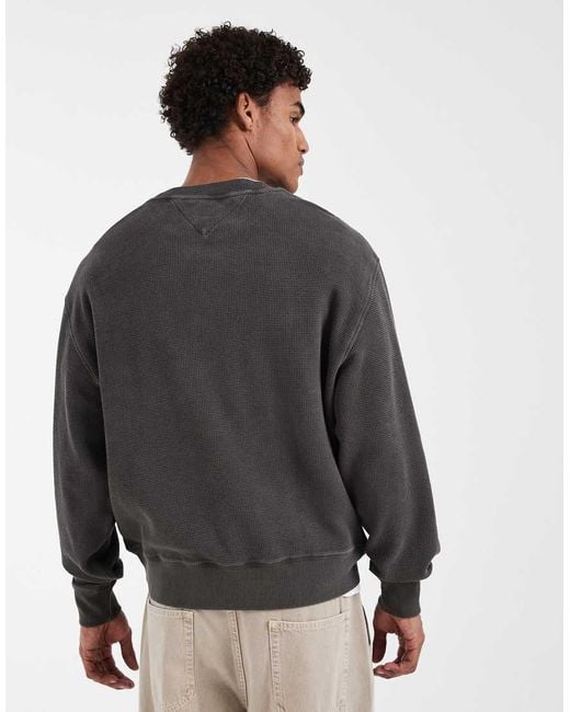 Tommy Hilfiger Gray Waffle Texture Relaxed Fit Sweatshirt for men