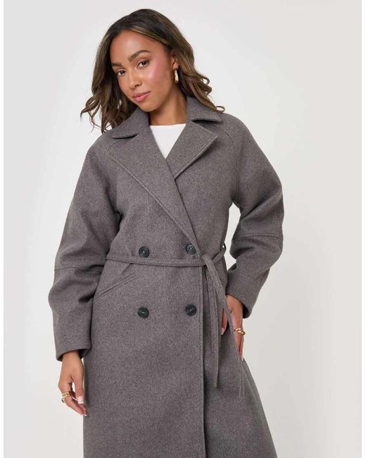 Threadbare Gray Longline Cocoon Coat