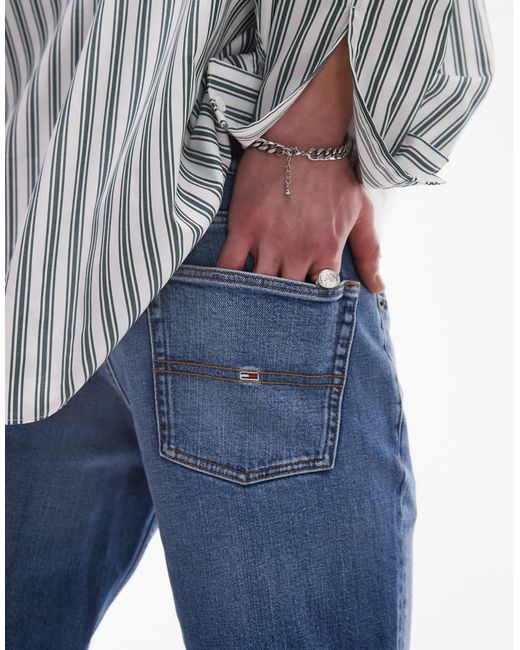 Scanton - short en jean coupe slim à revers - délavage moyen Tommy Hilfiger pour homme en coloris Blue