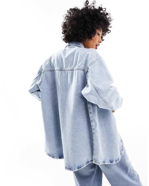 Noisy May Blue Denim Shacket