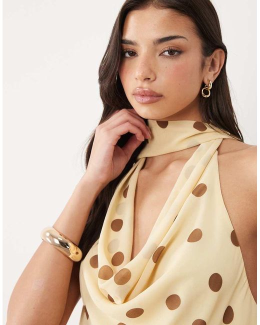 Gina Tricot Natural Halterneck Scarf Top