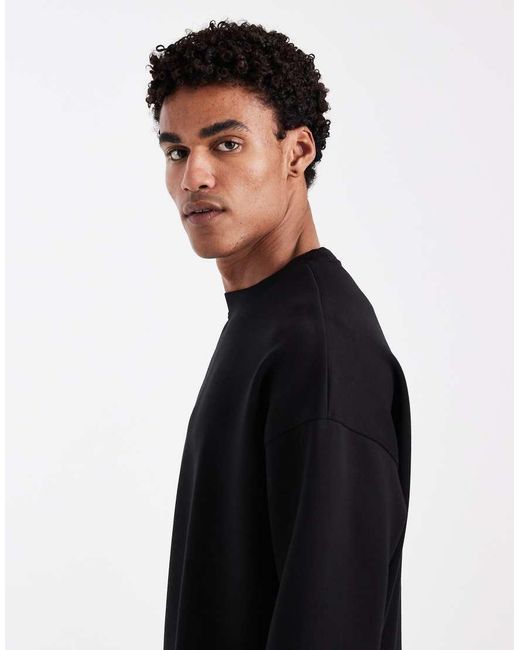 Brave Soul Black Co-ord Scuba-style Fabric Sweatshirt for men