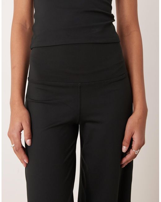 Hollister Black Gilly Hicks Ultra High Rise Wide Leg Trousers With Internal Back Pocket Co-Ord