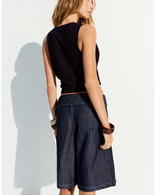 Bershka Black Wrap Top With Cummerbund