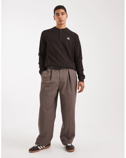 Adidas Originals Brown Trefoil Essentials Tee for men