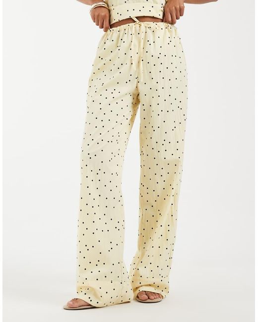 Object Natural Woven Wide Leg Pants