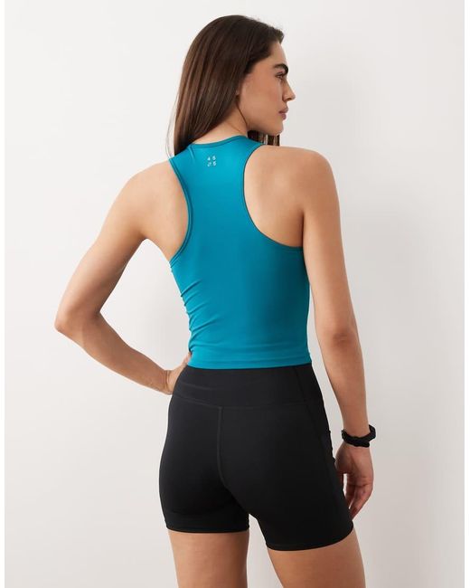 4505 Blue Active Slightly Cropped High Neck Singlet